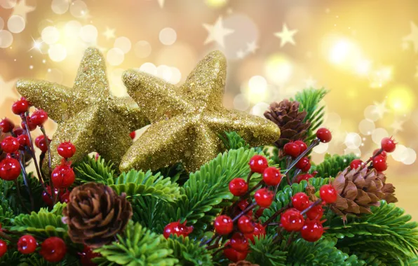 Holiday, star, new year, spruce, bumps