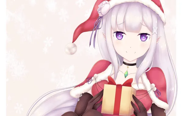 Christmas, New year, maiden, Emilia, From scratch, Re Zero Kara Hajime Chip Isek Or Seikatsu