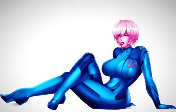 Chest, girl, feet, body, Tits, blonde, art, samus aran