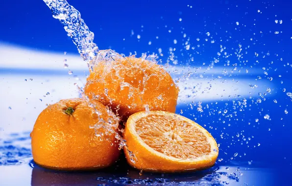 Picture water, drops, squirt, Wallpaper, orange, still life
