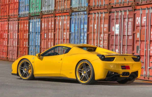 Auto, Yellow, Machine, spider, Ferrari, 458, Italia, Sports car