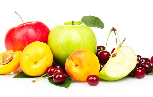 Apples, fruit, peaches, cherry
