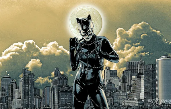 Desktop, wallpaper, photomanipulation, dc comics, catwoman, selina kyle