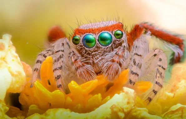 Picture flower, eyes, look, legs, spider, jumper