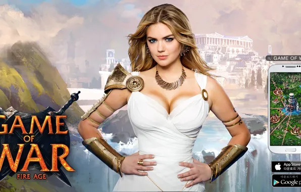 Picture girl, Kate Upton, Game of war, fire age 5