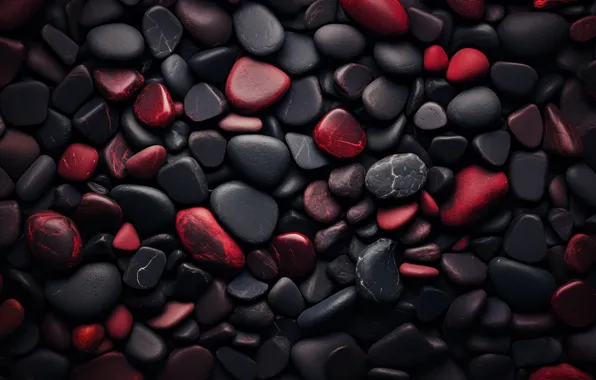 Photography, Artistic, Pebbles, Dark aesthetic, Black rocks, Red rocks, Pile of rocks