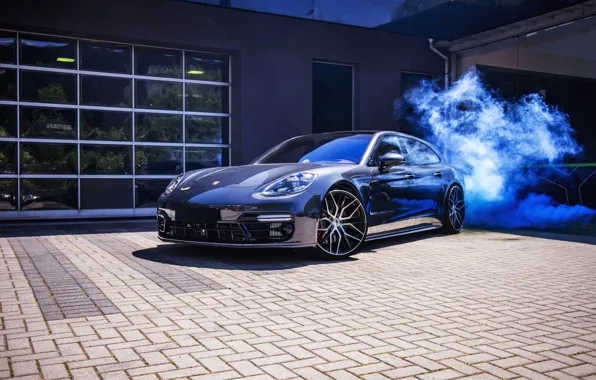 Picture Porsche, Panamera, Wall, Smoke, Turbo S, Reflection, VAG