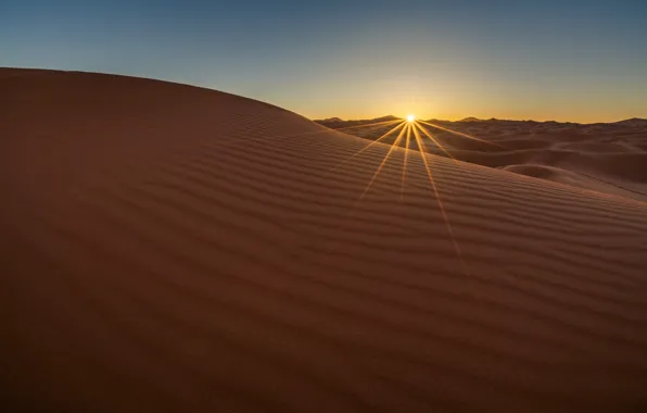 The sun, desert, dunes, Sands