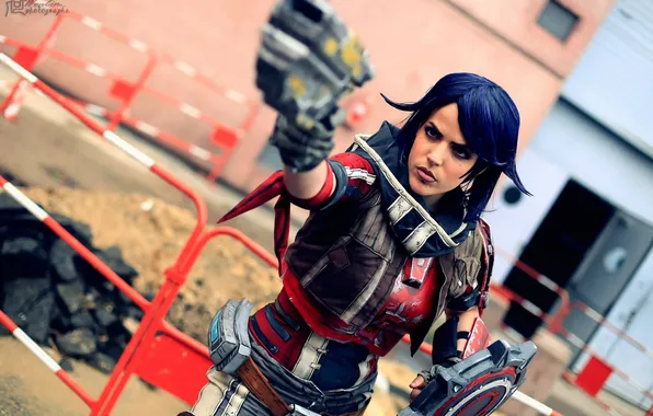 Girl, weapons, costume, cosplay, Borderlands