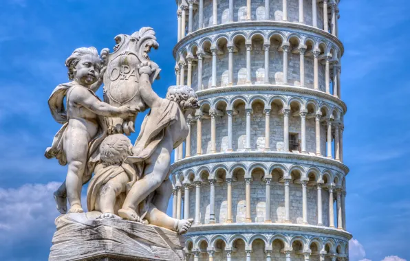 Tower, Italy, sculpture, Pisa, Italy, Pisa, The leaning tower of Pisa, Leaning Tower of Pisa