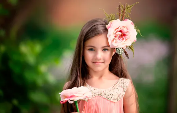 Flower, smile, girl, beautiful eyes, child photography, Little Flower