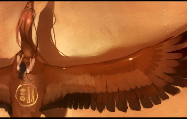 Picture girl, bird, wings, Pallet