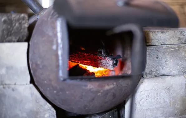 Red, background, fire, the fire, beautiful, wood, oven, furnace