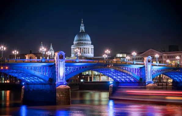Picture night, lights, England, London, night, London, England, Thames
