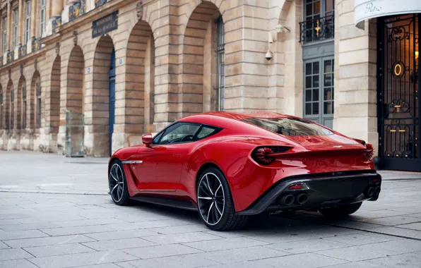 Red, Sports car, Back, British car, Aston Martin Zagato