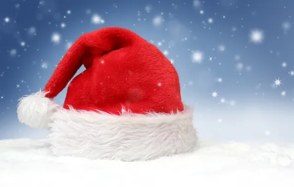 Picture snow, the hood, Christmas, New year, new year, Santa Claus, Christmas, hat