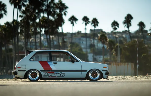 Auto, Machine, Toyota, Toyota, Side view, 1982, Starlet, Toyota Starlet