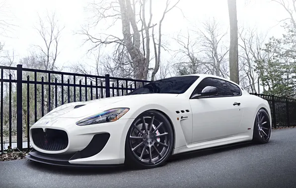 Picture Maserati, White, Street, Tuning, Granturismo, Wheels, Bodykit