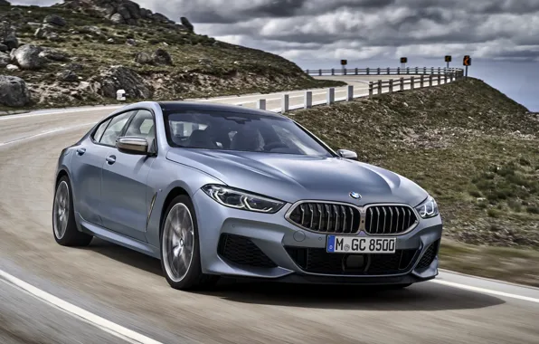 Picture road, coupe, BMW, slope, Gran Coupe, 8-Series, 2019, the four-door coupe