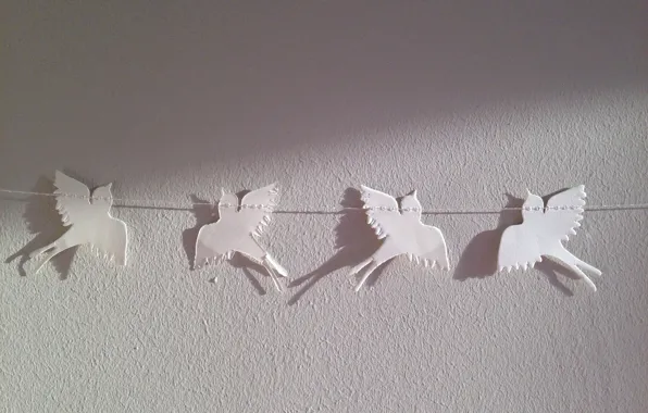 Birds, paper, background
