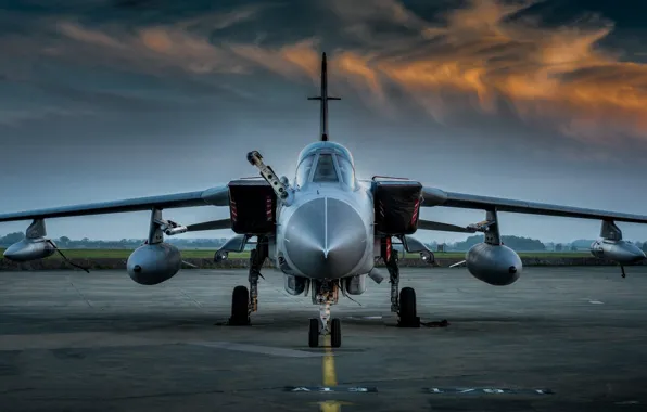The sky, sunset, the plane, Panavia Tornado