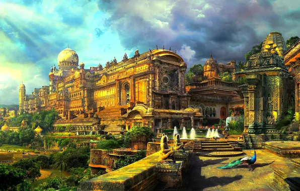 Jungle, art, Palace, the secret city
