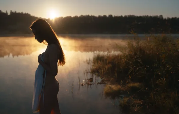 Ass, water, girl, river, Askhat Bardunov, Ksenia Chapkhaeva