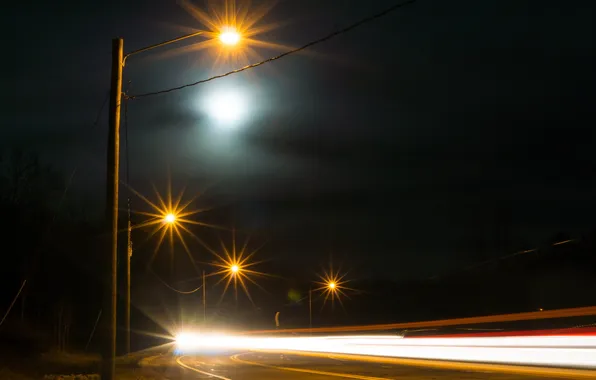 Night, the city, lights