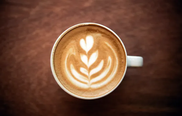 Foam, pattern, heart, coffee, mug, Cup, white, cappuccino