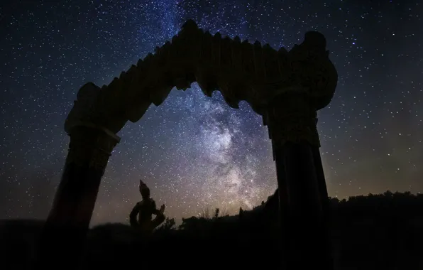 Picture space, stars, space, arch, the milky way
