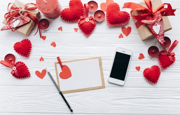 Love, gift, heart, hearts, red, love, heart, wood