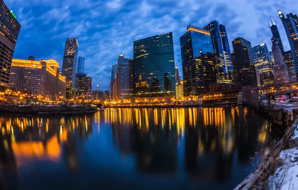 Lights, home, Chicago, USA, Wolf Point