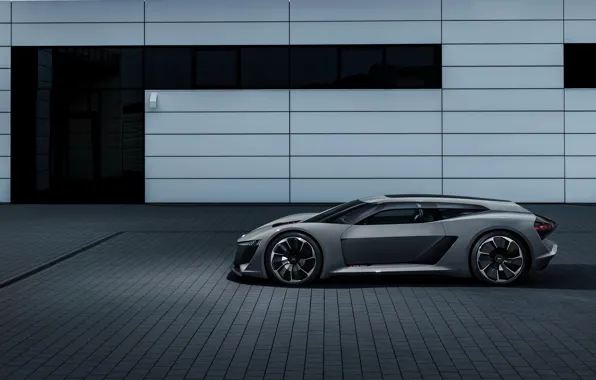 Grey, wall, Audi, profile, 2018, PB18 e-tron Concept