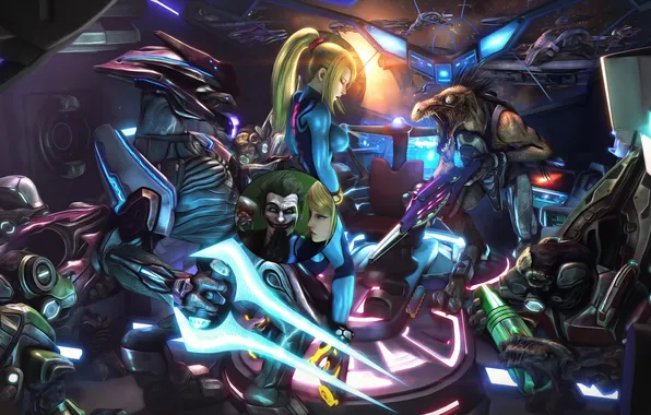Erotic, girl, ship, boobs, joker, samus aran, covenant