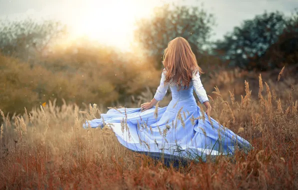 Picture girl, nature, dress, magical, Miss Froggi