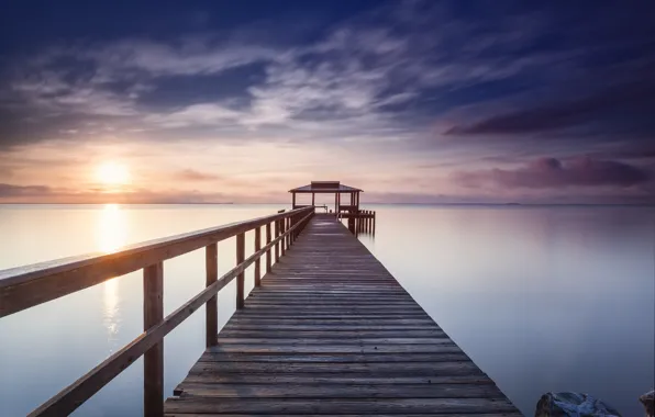 Sea, the sky, the sun, clouds, sunset, dawn, the evening, morning