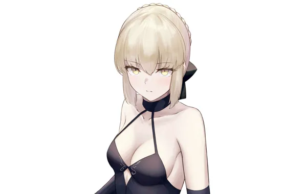 Picture girl, sexy, cleavage, dress, boobs, anime, beautiful, short hair