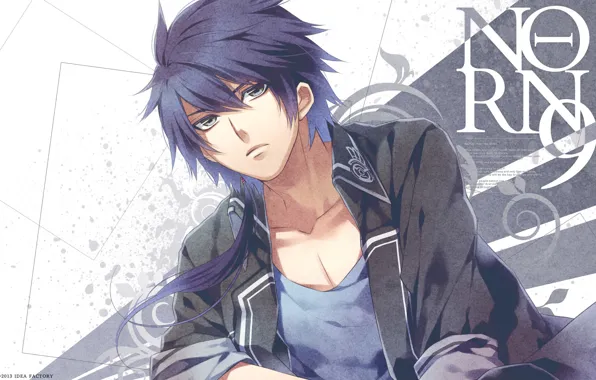Picture form, art, blue hair, students, visual novel, teita language, akito syukuri, NORN9