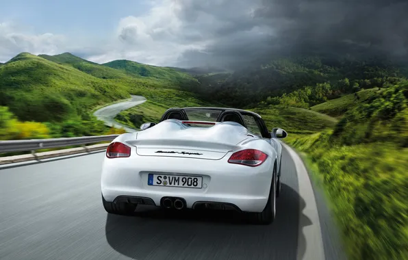 Road, speed, porsche, auto, cars, boxster spyder