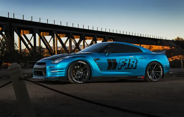 Car, nissan, blue, gt-r, gtr, autowalls