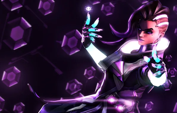 Picture girl, hacker, Overwatch, Sombra, Olivia Colomar
