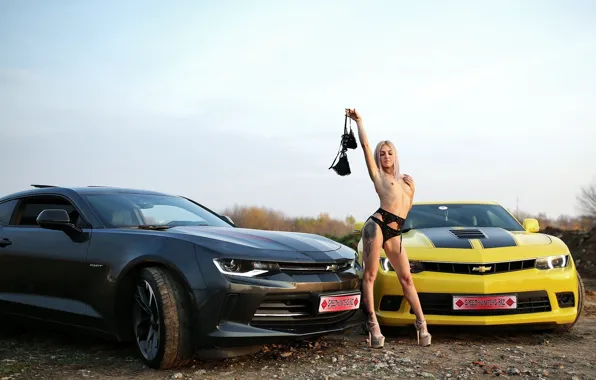 Auto, chest, the sky, machine, pose, model, panties, makeup