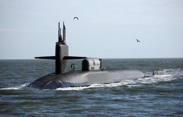 The ocean, seagulls, USA, Navy, The Premier League, the device, USS Georgia, retractable