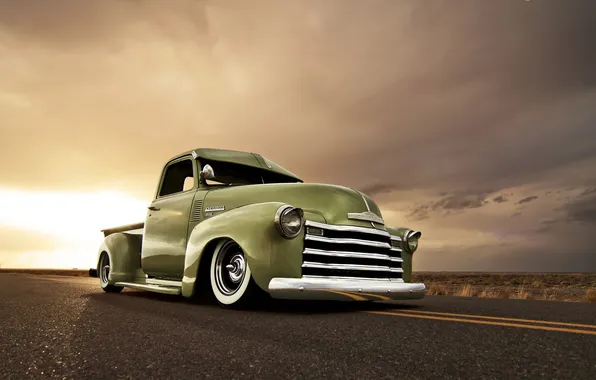 Road, machine, the sky