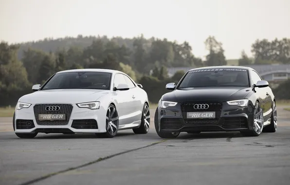 White, background, Audi, black, tuning, coupe, Audi, drives