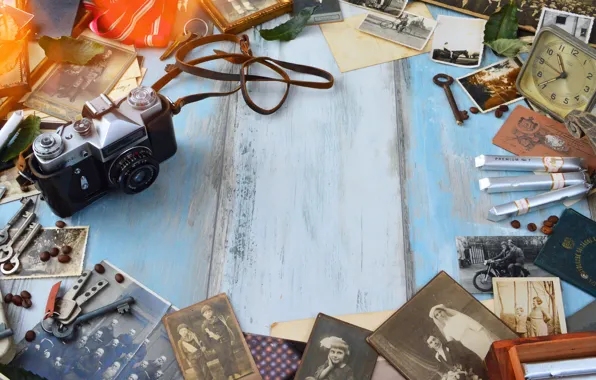 Retro, Photo, The camera, keys, the difference