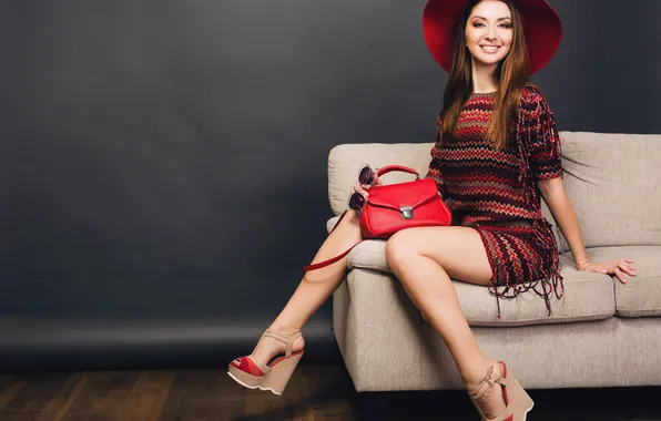 Girl, dress, legs, hat, young, beautiful, model, cute