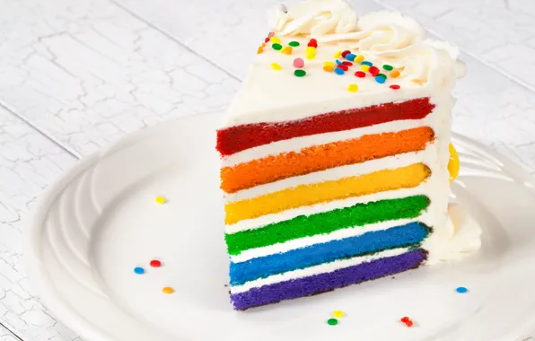 Picture rainbow, colorful, cake, rainbow, cake, Happy, Birthday, Birthday