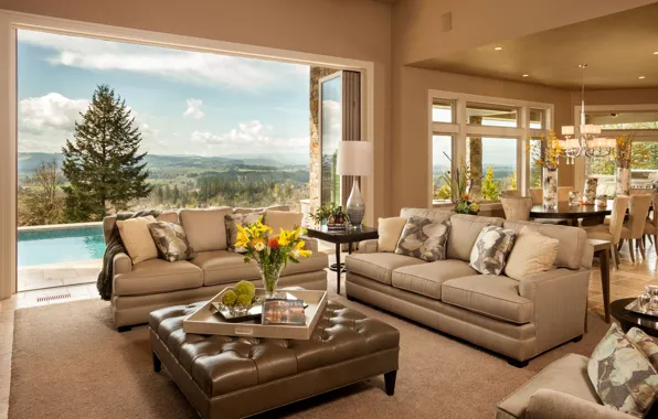 Wallpaper interior, pool, living room, dining room for mobile and ...