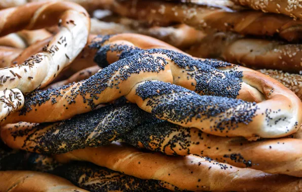 Macro, light, Mac, bread, a lot, cakes, bokeh, bagels